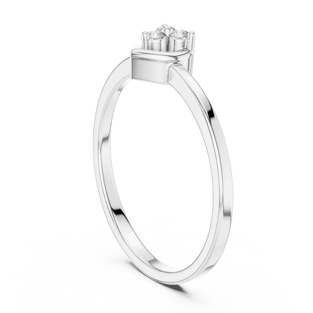 Driona Jewels Heart Diamond Cluster Promise Ring in 14K Solid Gold