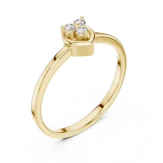 Driona Jewels Heart Diamond Cluster Promise Ring in 14K Solid Gold