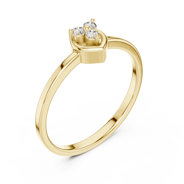 Driona Jewels Heart Diamond Cluster Promise Ring in 14K Solid Gold
