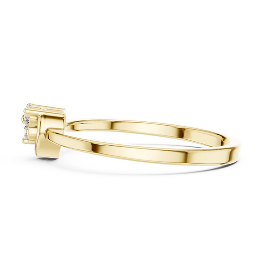 Driona Jewels Heart Diamond Cluster Promise Ring in 14K Solid Gold