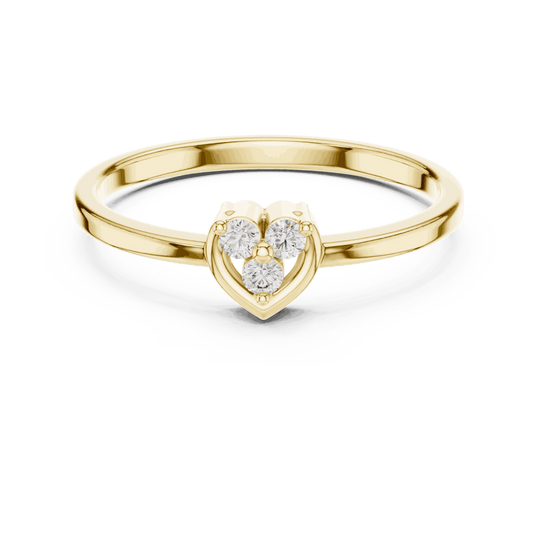 Driona Jewels Heart Diamond Cluster Promise Ring in 14K Solid Gold