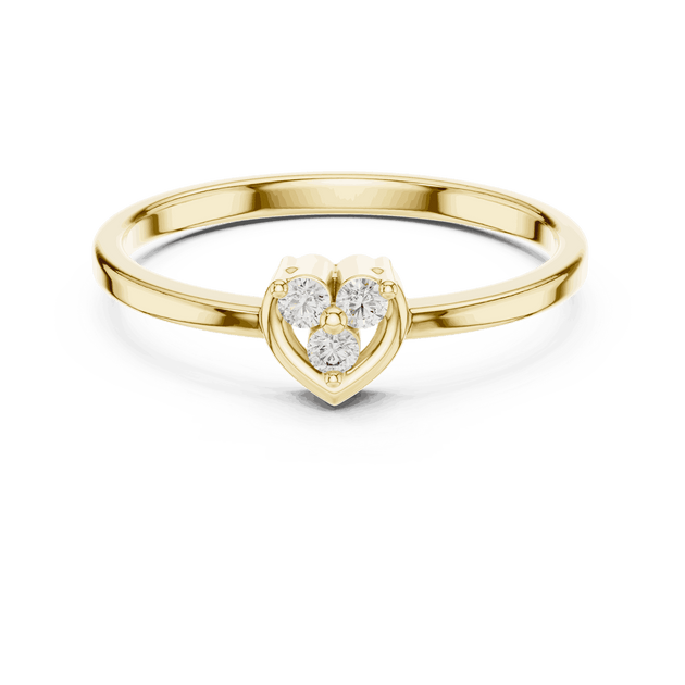 Driona Jewels Heart Diamond Cluster Promise Ring in 14K Solid Gold