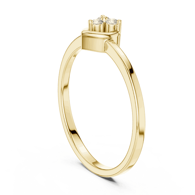 Driona Jewels Heart Diamond Cluster Promise Ring in 14K Solid Gold
