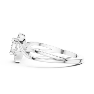 18K White Gold Diamond Engagement Ring featuring Cluster Halo Infinity Split Shank style with Luxury finish for women - Perfect Bridal & Anniversary Gift - Side View