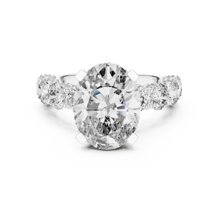 18K White Gold Diamond Engagement Ring featuring Floral Cluster style with Luxury finish for women - Perfect Bridal & Anniversary Gift - Top View