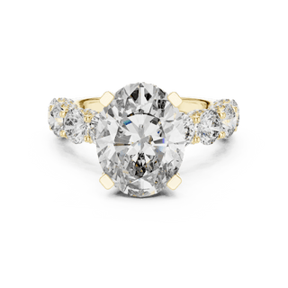 18K Yellow Gold Diamond Engagement Ring featuring Floral Cluster style with Luxury finish for women - Perfect Bridal & Anniversary Gift - Top View